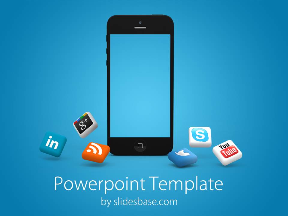 Iphone Social Media Powerpoint Template Slidesbase
