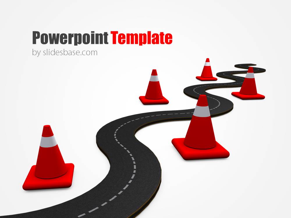 Traffic Cones PowerPoint Template Slidesbase