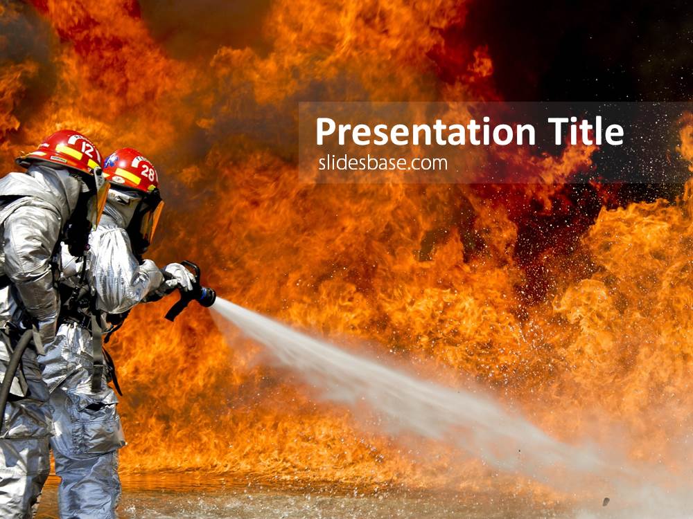 Firefighters PowerPoint Template Slidesbase