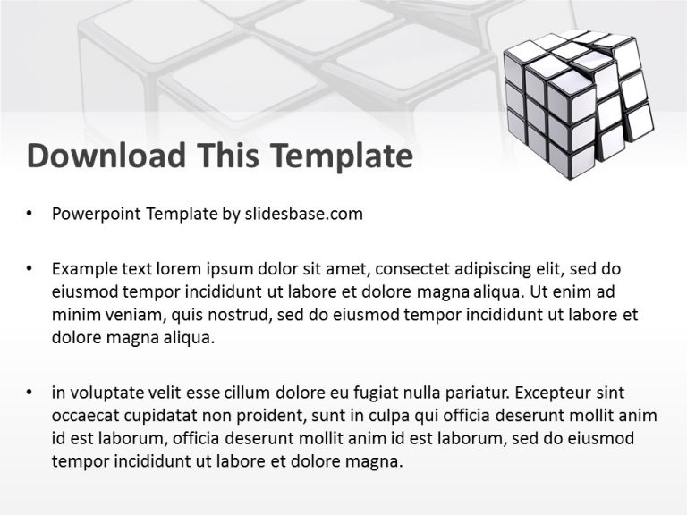 White Rubik's Cube - PowerPoint Template | Slidesbase