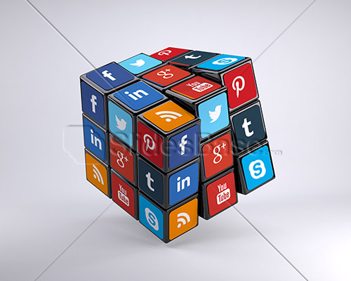 creative-3d-social-media-marketing-3d-social-icons-on-rubiks-cube-3d-stock-photo