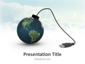 world-as-usb-bomb-shape-earth-technology-connections-presentation-ppt-template-powerpoint-slide1-1