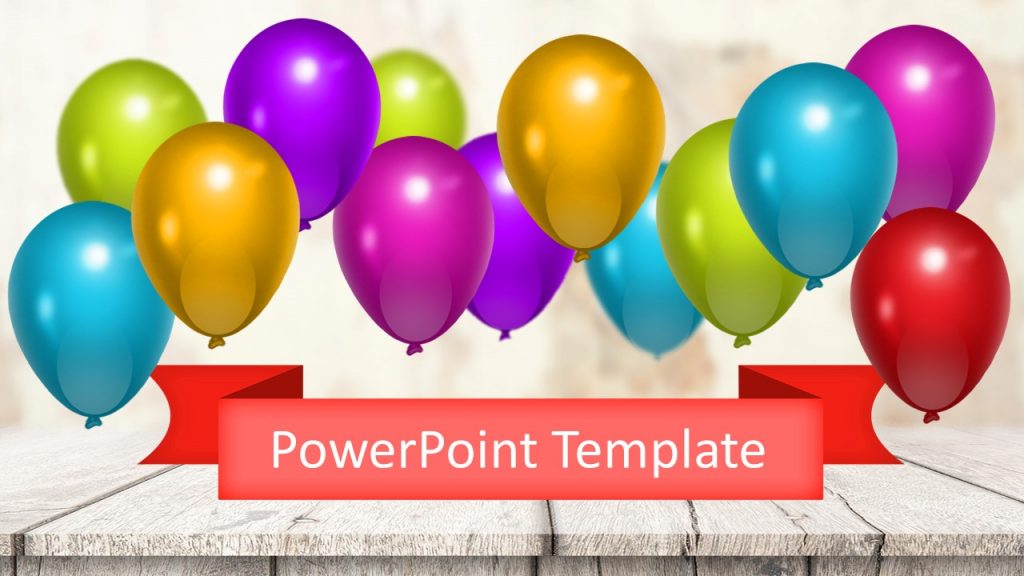 Celebration Balloons PowerPoint Template | Slidesbase