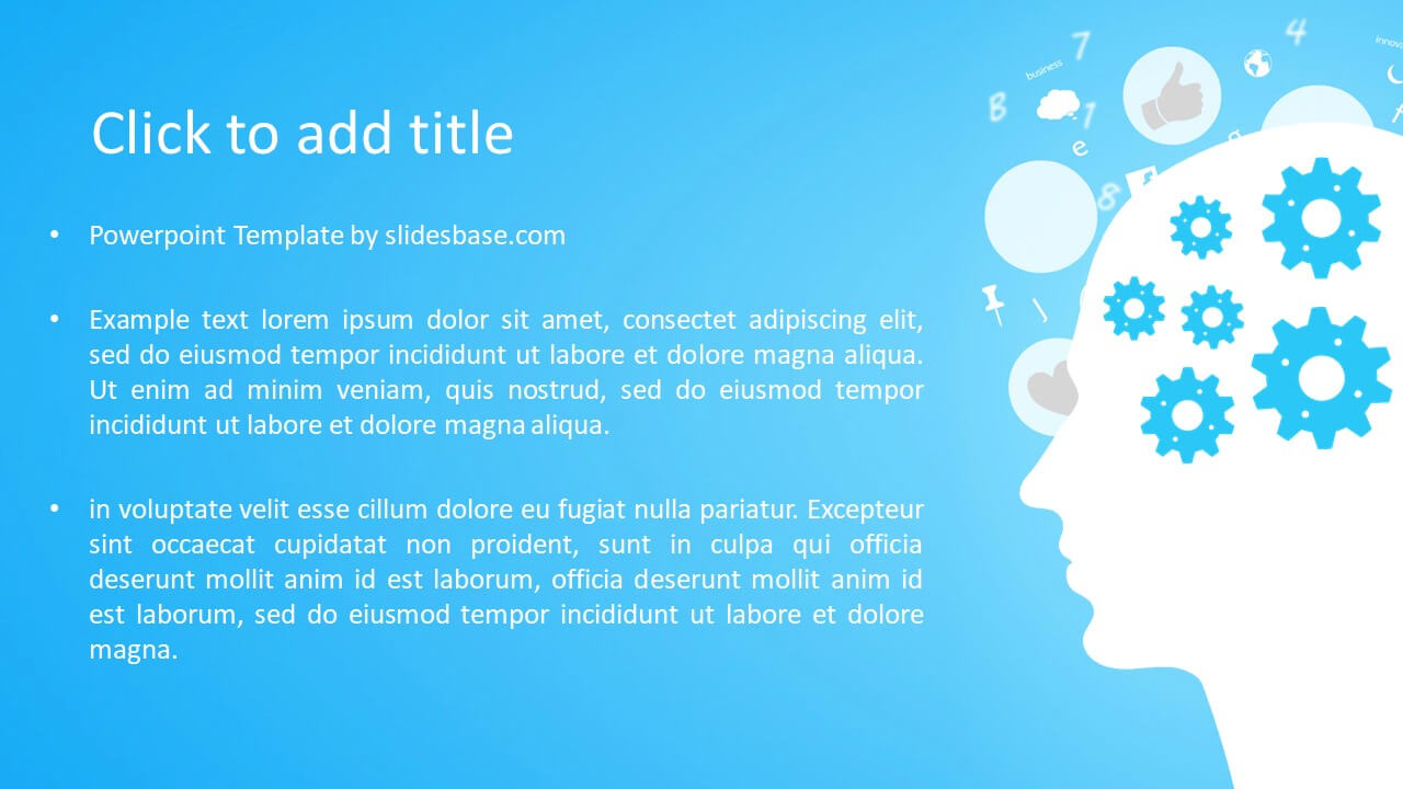 Animated Head with Cogs PowerPoint Template | Slidesbase