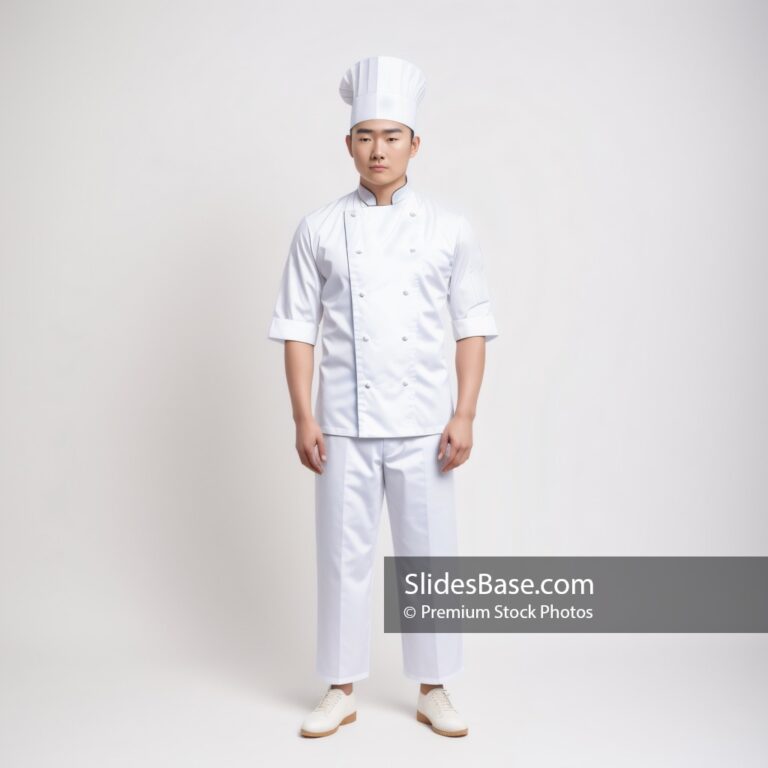 Asian Chef Man Standing Stock Photo