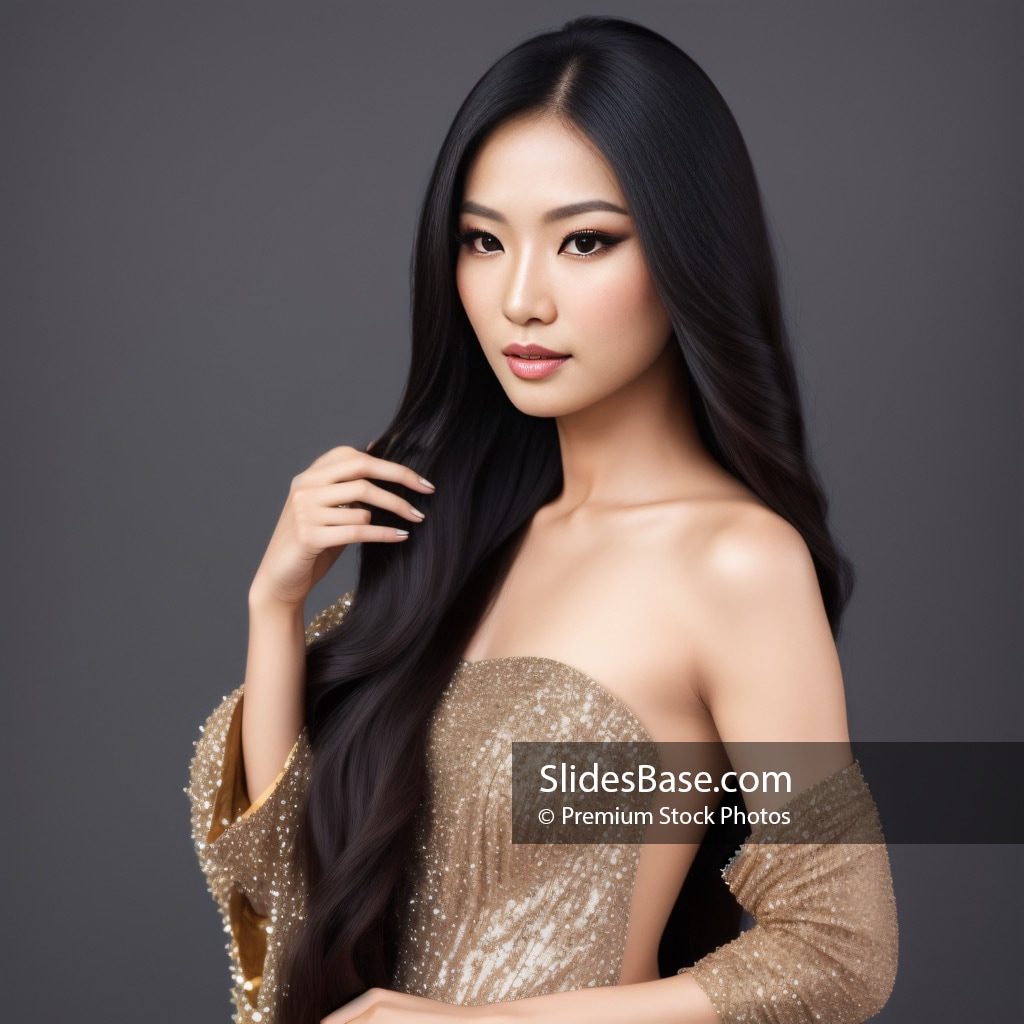 Cute Asian Supermodel Stock Photo | Slidesbase