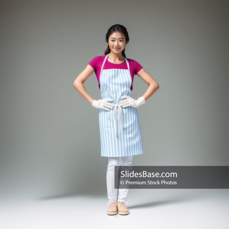 Full Body Portrait Of Asian Baker Woman