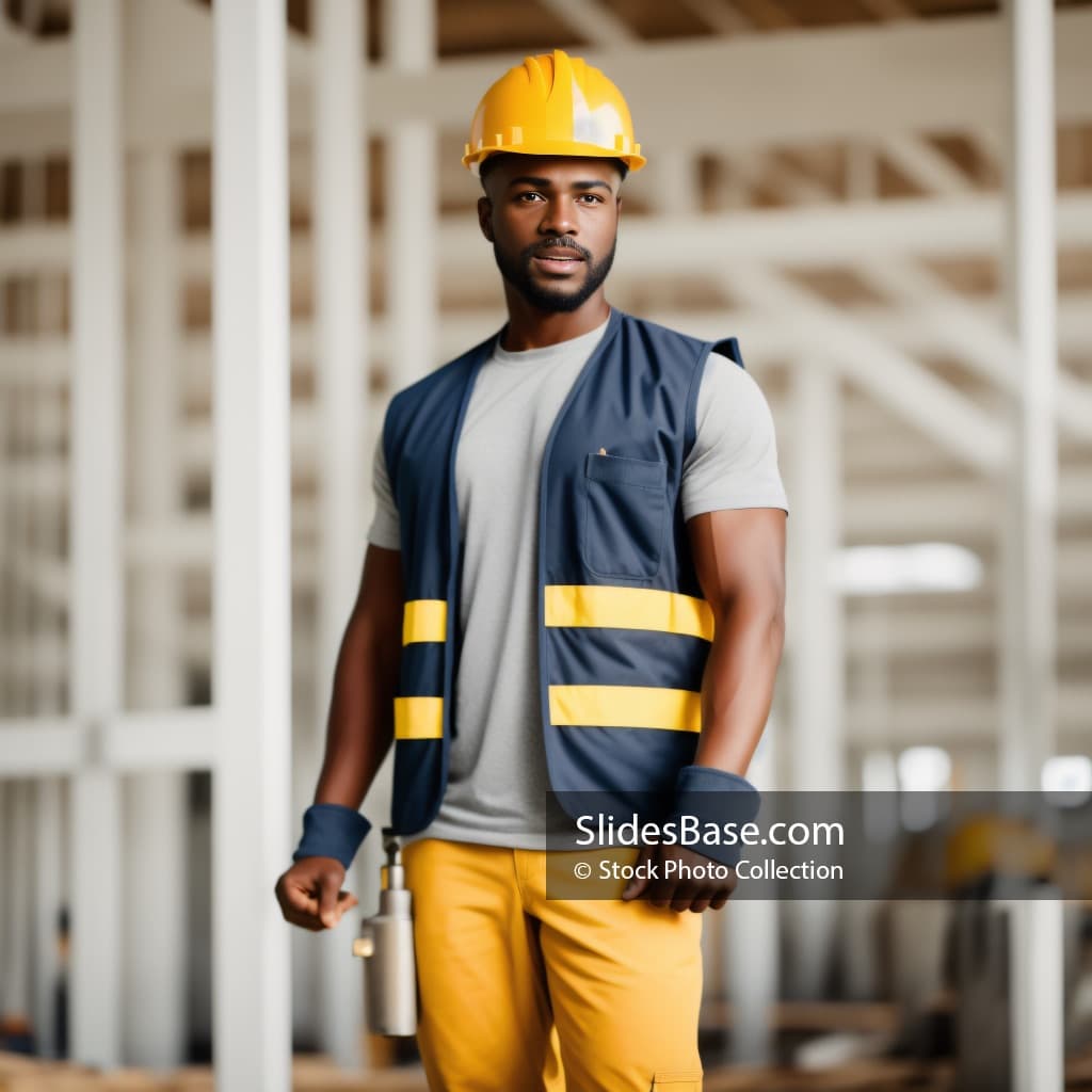 Black Construction Worker Standing