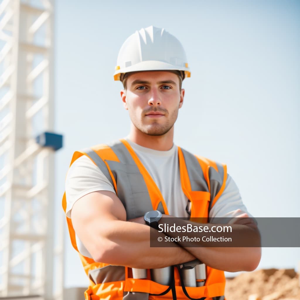 Strong Construction Worker Arms Crossed