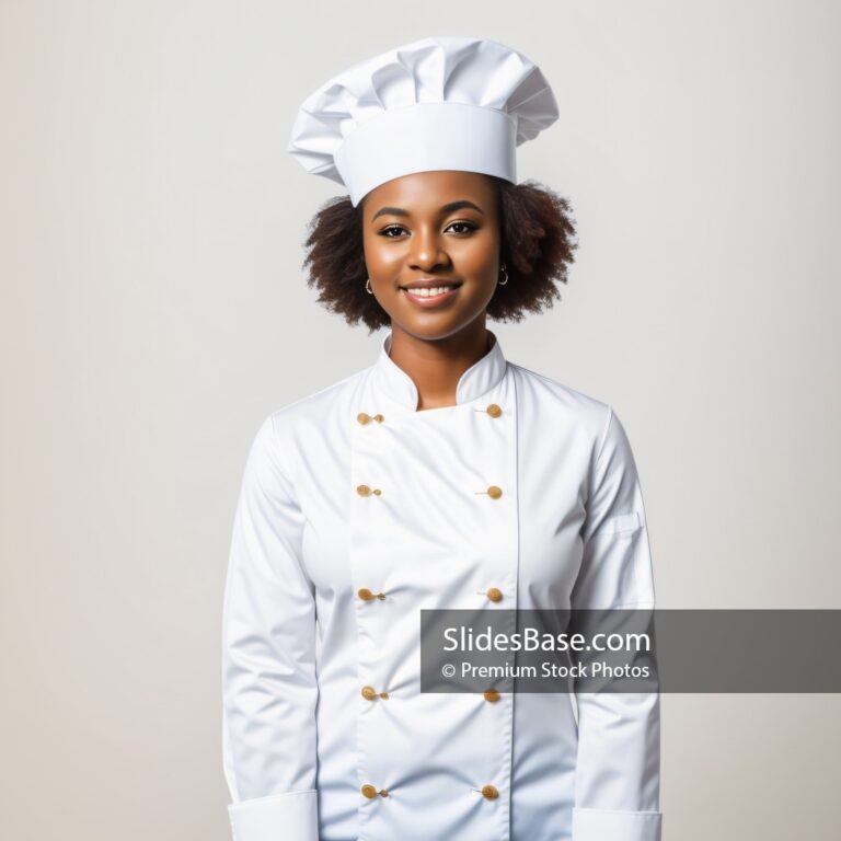 Black Chef Woman Stock Photo