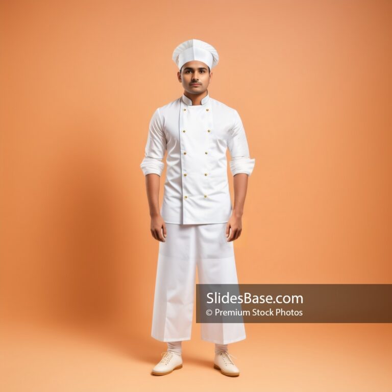 Arab Chef Standing On Studio Background