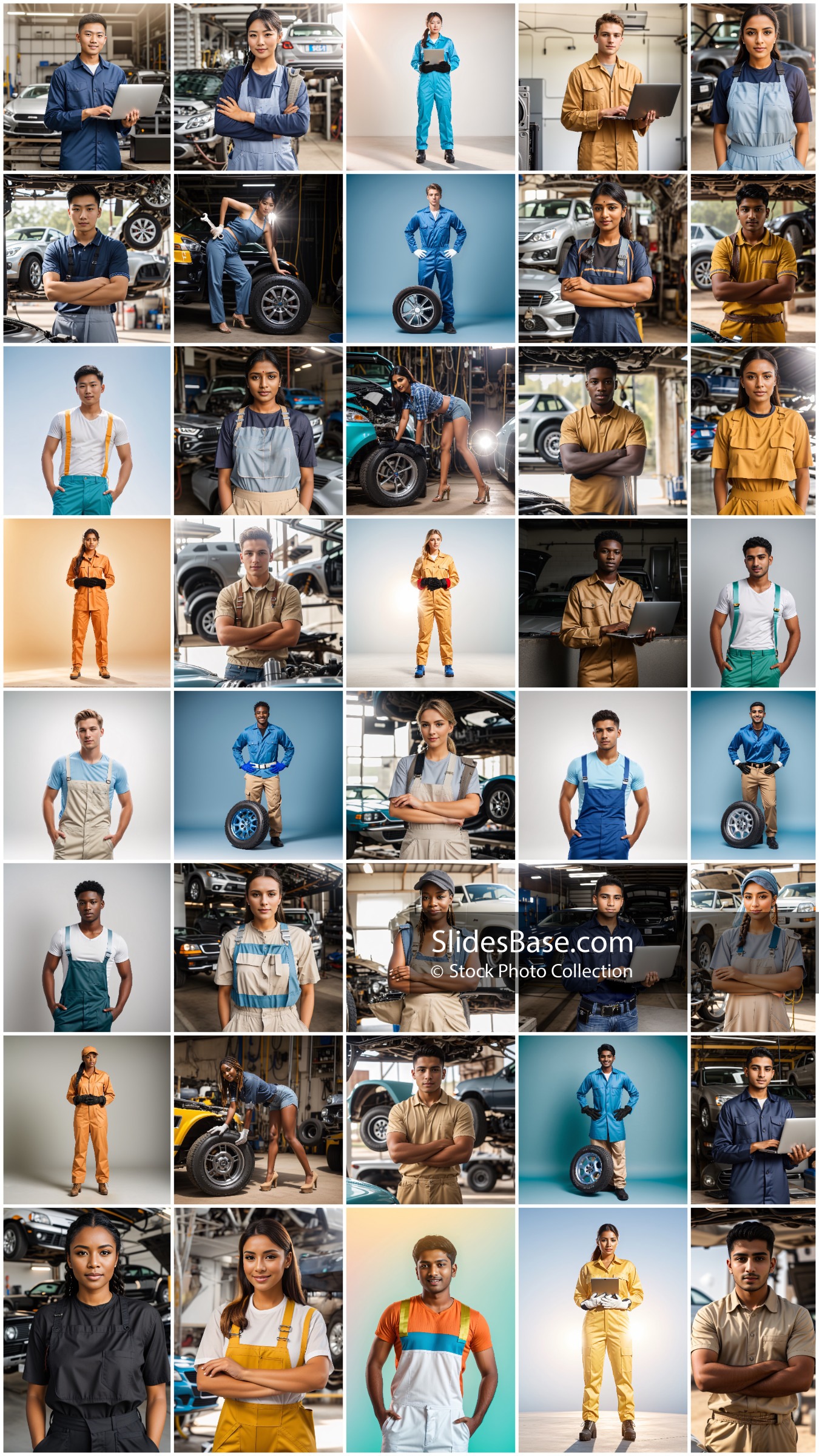 Car mechanic diverse photo pack