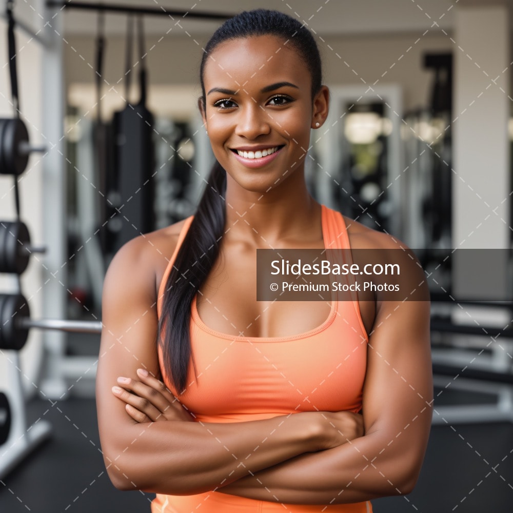 Female Gym Trainer Holding Kettlebell