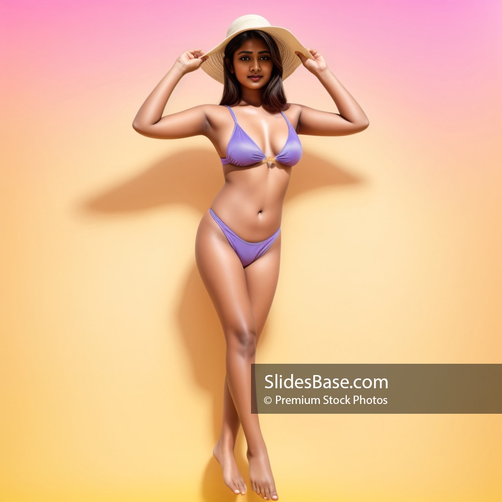 Indian Woman In Bikini Stock Photo
